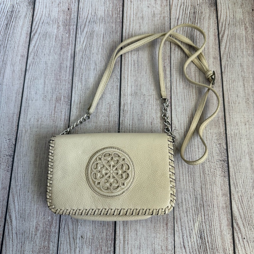BRIGHTON Leather Cream Ferrara Crossbody Bag